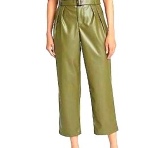 Who What Wear Green Vegan Leather Pants Size 10